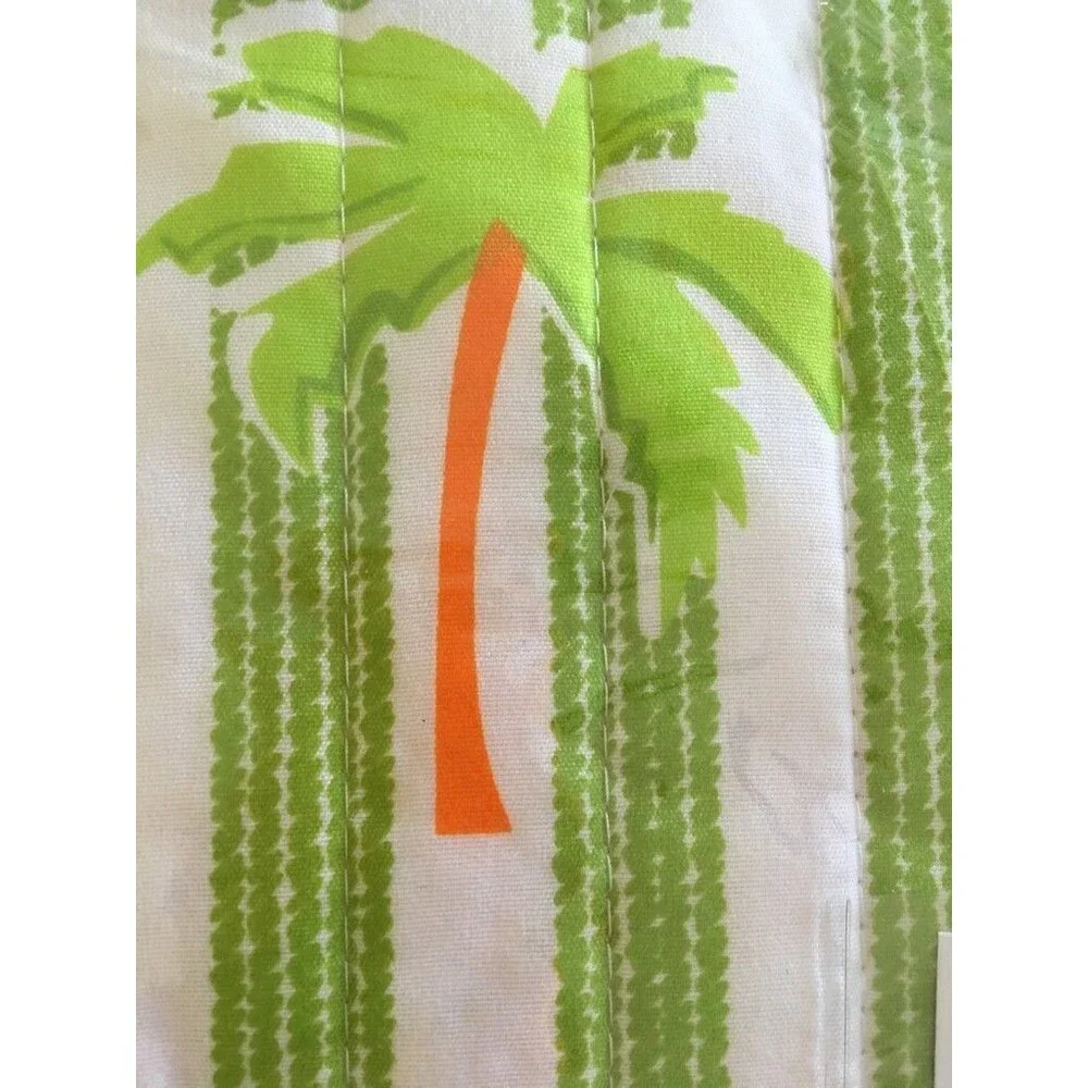 Flamingo Twin Quilt Summer Comforter Palm Tree Tropical Beach House Reversible